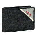 リプレイ 二つ折り財布 ホック式小銭入れ デニム コンパクト カジュアル コットン レザー ロゴ刺繍 メンズ FM5125 A0181 ブラック ホワイト 【並...