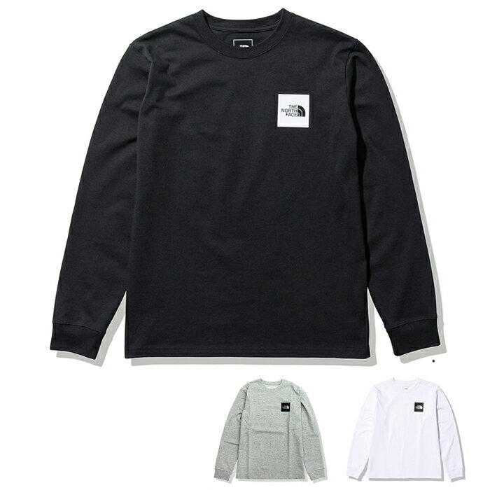 楽天サントノーレノースフェイス THE NORTH FACE ロングスリーブスクエアロゴティー L/S Square Logo Tee 長袖Tシャツ 紫外線カット UVプロテクト ボックスロゴ オーガニックコットン NTW82136 レディース 国内正規品 ブラック ホワイト グレー