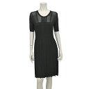 ケンゾー KENZO ニットワンピース ドレス VISCOSE SOLID DRESS FA52RO511842 レディース プリーツ ミニスカート レース編み ブラック タイト フェミニン