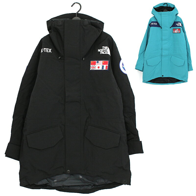 ノースフェイス THE NORTH FACE トランスアンタークティカパーカ Trans Antarctica Parka 防水シェルジャケット 防寒 防風 南極大陸横断隊 国旗 シリコンワッペン ゴアテックス NP62238 メンズ 国内正規品 ブラック ターコイズブルー