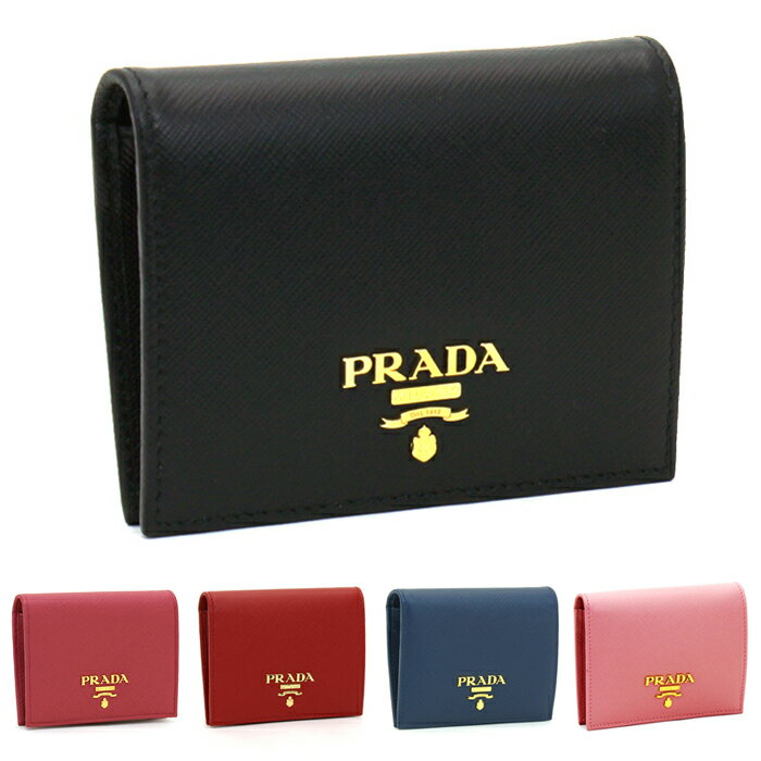 プラダ PRADA 二つ折り財布 1MV204 SAFFIANO METAL ORO