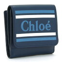 クロエ 二つ折り財布 レディース クロエ Chloe 二つ折り財布 ダブルホック ヴィック VICK スクエアウォレット SQUARE WALLET CHC19SP066A88 カーフレザー 本革 ブランドロゴ コンパクト マリンテイスト スポーティ エクリプスブルー