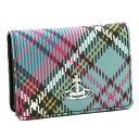 ヴィヴィアン・ウエストウッド 名刺入れ ヴィヴィアンウエストウッド Vivienne Westwood 名刺入れ カードケース BIOGREEN SAFFIANO PRINTED BUSINESS CARD 51040015 S000V ヴィーガンレザー サステナブル ラインオーブ レディース マルチカラー タータンチェック