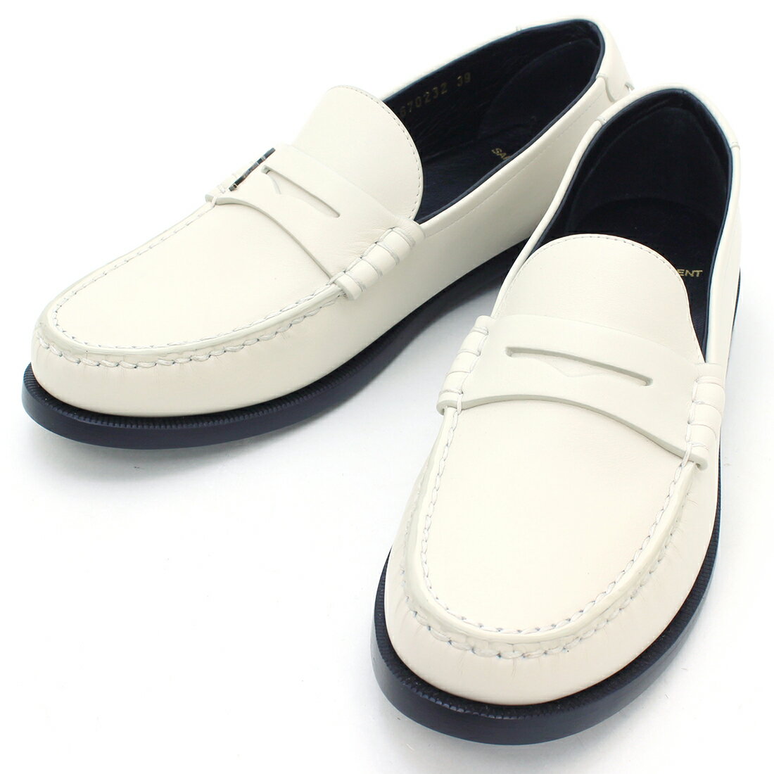 サンローラン SAINT LAURENT シューズ 靴 ル ローファー LE LOAFER モノグラムペニースリッパ 670232 18RTT レディース ラムスキン 本革 ローヒール アーモンドトゥ ビジネス カジュアル