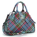 ヴィヴィアンウエストウッド Vivienne Westwood バッグ ハンドバッグ(ショルダー付) ヤスミン YASMINE BIOGREEN SAFFIANO PRINTED 45030001 S000V チェック柄 メタルオーブ ヴィーガンレザー レディース 女性用 ミニ コンパクト