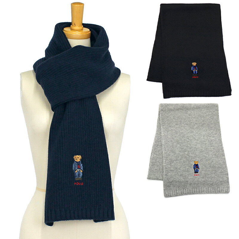 ポロラルフローレン POLO RALPH LAUREN Poloベア リブニット マフラー PC1269 ユニセックス ベアー