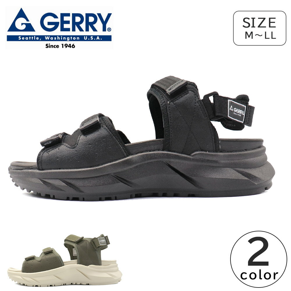 【再入荷】 GERRY メンズ サンダル スポーツサンダル 厚底 ベルクロ アウトドア キャンプ ジェリー GR-6580 紳士 靴