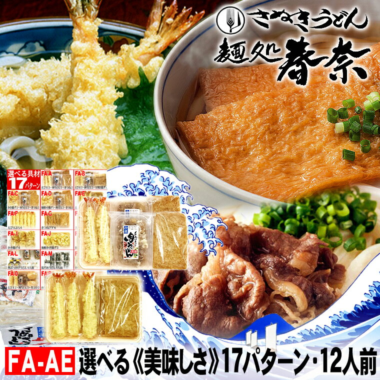 冷凍うどん 讃岐うどん 12人前 直送便選べる 美味しい 具材 17パターン 送料無料 さぬきうどん お取り寄せ えび天うどん きつねうどん 肉うどん のし 海老 御礼 内祝 お誕生日 プレゼント 食品備蓄 あす楽