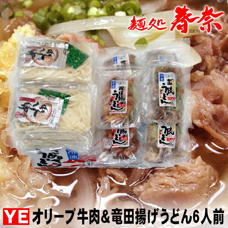 秋の夜長に美味しさいっぱい お月見 遠足 運動会 讃岐うどん 冷凍 オリーブ牛 特製 肉うどん 竜田揚うどん 6人前【YE】送料無料 さぬきうどん お取り寄せグルメ ギフト のし 心ばかり 御礼 内祝い 誕生日 米寿 お慶び 結婚祝 お見舞い 粗品 食品備蓄 差し入れのサムネイル