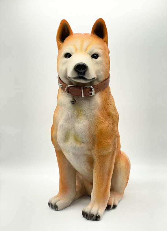 柴犬　置物　約19x30x49cm（WxDxH）犬　ペット　置き物　庭　ガーデン　アイテム　インテリア　玄関　雑貨