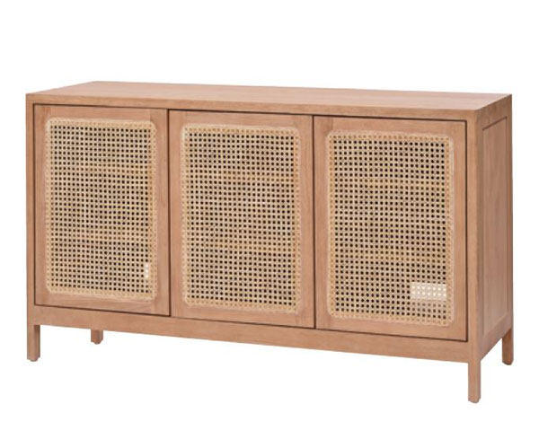 籐キャビネットラタン×チーク無垢材...
