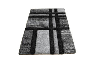 ラグ絨毯じゅうたん133×190cmパイル長40ミリブラック色シャギーラグカーペット長方形PUREISU