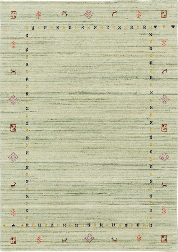 ジュウタン ラグ 200×250cm グリーン色 長方形 プリエギャベ ホットカーペットOK 絨毯 パステルカラー