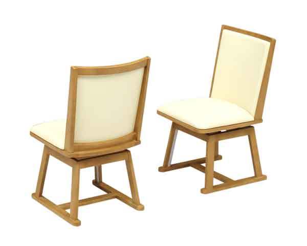 木製ダイニングチェアー 食堂椅子回転式チェアハイタイプこたつ用 脚カバー付　UKC-250LO　ライトブラウン色