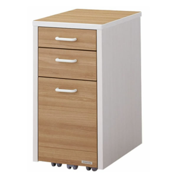 スリムワゴン デスク用ワゴン コイズミ学習机 Rutra. ルトラ ホワイト×ナチュラル色 シンプルデスク 小..