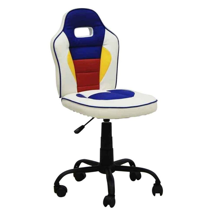 学習椅子、キッズチェア　レーシングカーイメージ　回転子供チェア　スパイダー バイオレット色　ブラックフレーム　学習椅子、キッズチェア 合成皮革張り仕様、スタイリッシュなレーシングカーイメージ。 座面中央部の張り生地にはパンチング加工を施して通気性を高め学習環境をサポート。 ガス圧でワンタッチ昇降(体重を掛けてレバーを操作すると座面が下がり、腰を浮かしながらレバーを操作すると座面が上がります)。 子供チェア　デスクチェア　学習椅子、キッズチェア ◇サイズ：幅40×奥行52×高さ83〜90×座面高さ43〜50センチ ◇張生地：PU,PVC(合成皮革) ◇特徴：回転式、ガス圧昇降機能、キャスター付、組立式 ご注文いただいてから1日〜2日（土日祝除く）での発送となります ◇このシリーズには シルバー色足（メッキ足）の「ブルー色」「グレー色」「オレンジ色」「ピンク色」「レッド色」「トリコロール色」「バイオレット色」の7カラーの販売がございます。 ブルー色はこちらです。 グレー色はこちらです。 オレンジ色はこちらです。 ピンク色はこちらです。 レッド色はこちらです。 トリコロール色はこちらです。 バイオレット色はこちらです。 デスク/学習机一覧はこちらデスク/学習机一覧はこちら