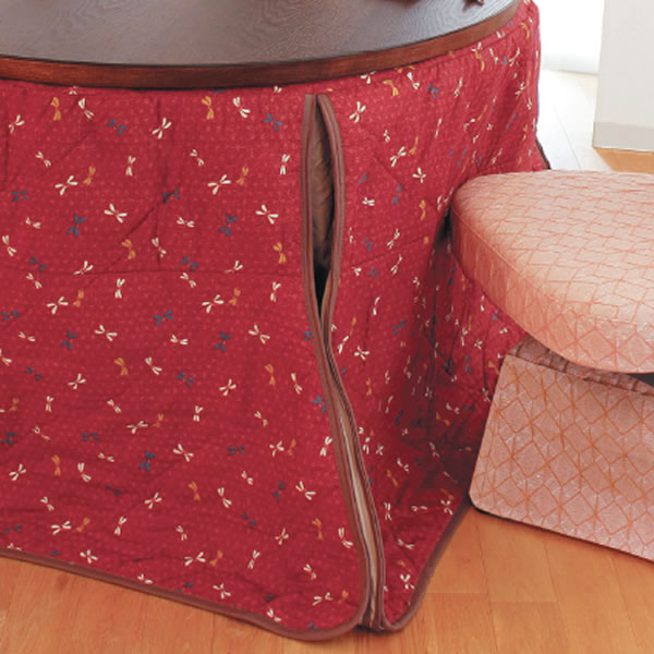 ハイタイプダイニングこたつ布団 円形 110センチ丸 コタツ用 掛けふとん 国産 日本製 トンボ柄 KF-508