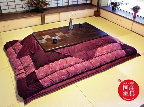こたつ コタツテーブル こたつ+布団セット 長方形150巾 継脚構造 新和風 千年（ちとせ）KR＋布団セット（KF-377） 国産品