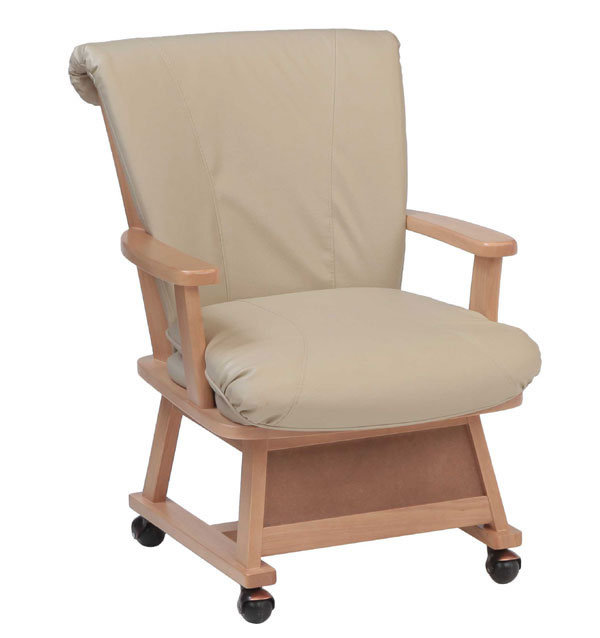 ハイタイプ高脚こたつ ダイニングコタツ　こたつTUBAKI80センチ幅(正方形)+肘付椅子2脚の3点セット　ナチュラル色