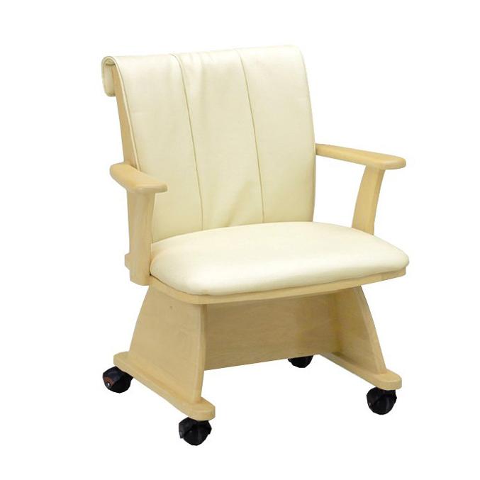 ハイタイプこたつ用木製ダイニングチェアー 食堂椅子回転式チェア　KOYUKI-NA　ナチュラル色