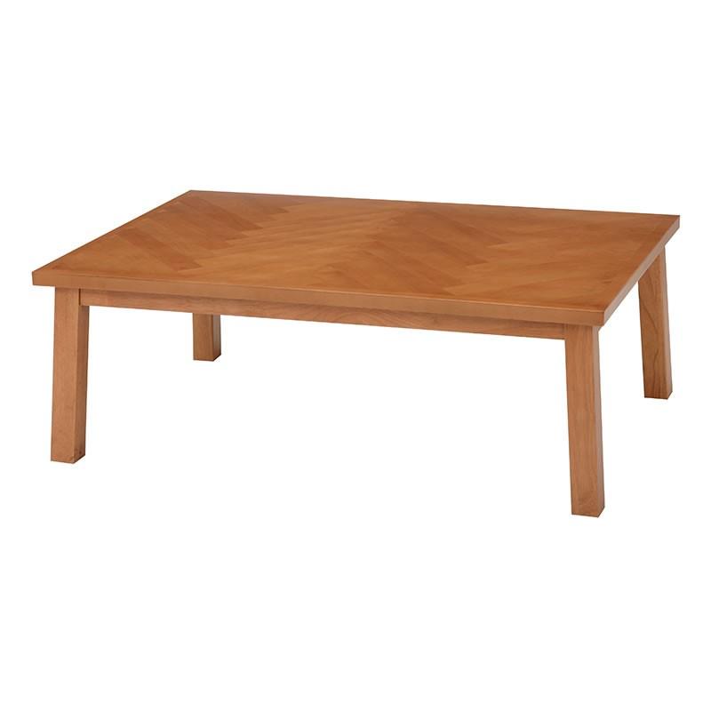 こたつ 120幅長方形 コタツテーブル ウェイブK120 天然杢アルダー突板寄せ張り