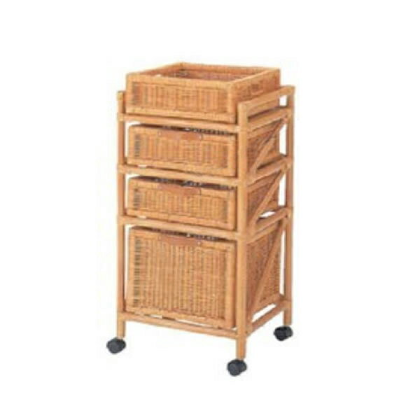 籐(ラタン)家具 ランドリーボックス 引出し 上カゴ付スリムタイプ 40センチ幅 E-45 ラタン 収納