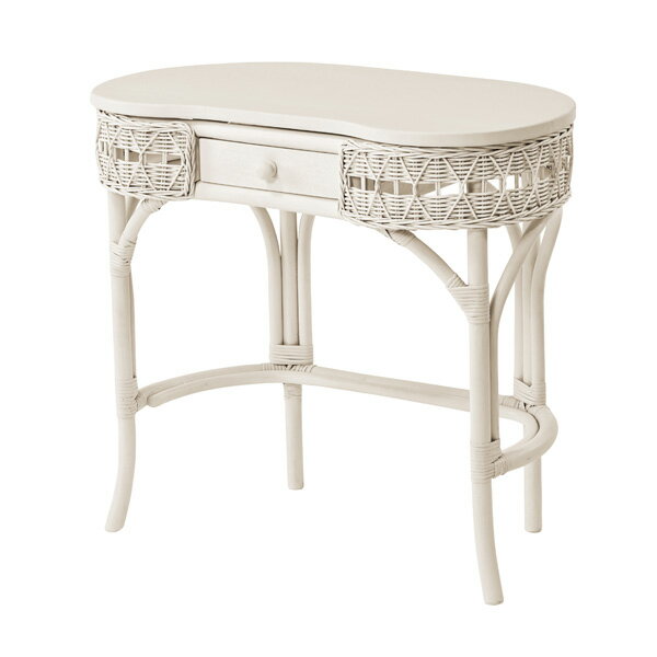 籐テーブル ホワイトラタン コンパクトデスク ドレッサーにも T845WW