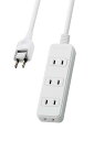 エレコム 電源タップ 4個口 スイングプラグ 1m ホワイト T-TS02-2410WH