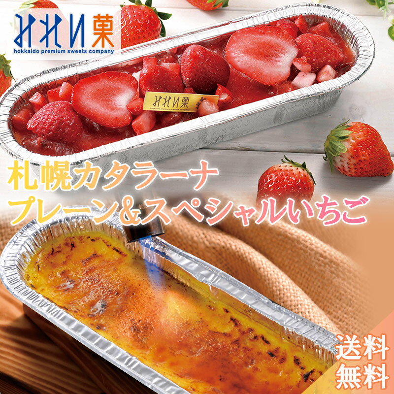 札幌 カタラーナ(カタラーナ×スペシャルいちご) 北海道 お土産 お取り寄せ スイーツ L プレーン 260g ×1本 330g×1本 手土産 プレゼント ギフト 内祝い お返し 誕生日 送料無料 アイス プリン クリーム ブリュレ みれい菓のサムネイル