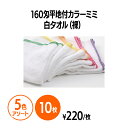 楽天 160匁平地付きカラーミミ白タオル(裸) 5色アソート ホテル 旅館 アメニティ スパ レジャー 温泉 温浴施設 プール エステ 整体 整骨院 民泊 入浴 風呂 バスタイム 銭湯 まとめ買い 消耗品 業