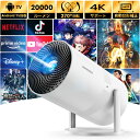 【2025最新 Android TV 搭載&270°回転 天井投影 】 プロジェクター 超小型 20000LM WIFI6 1080P スタンド一体型 4K Bluetooth5.4 android搭載 ホームプロジェクター 家庭用 小型 HiFi スピーカー内蔵 高音質 短焦点 IOS パソコン DVD PS4対応 Bluetoothプロジェクター