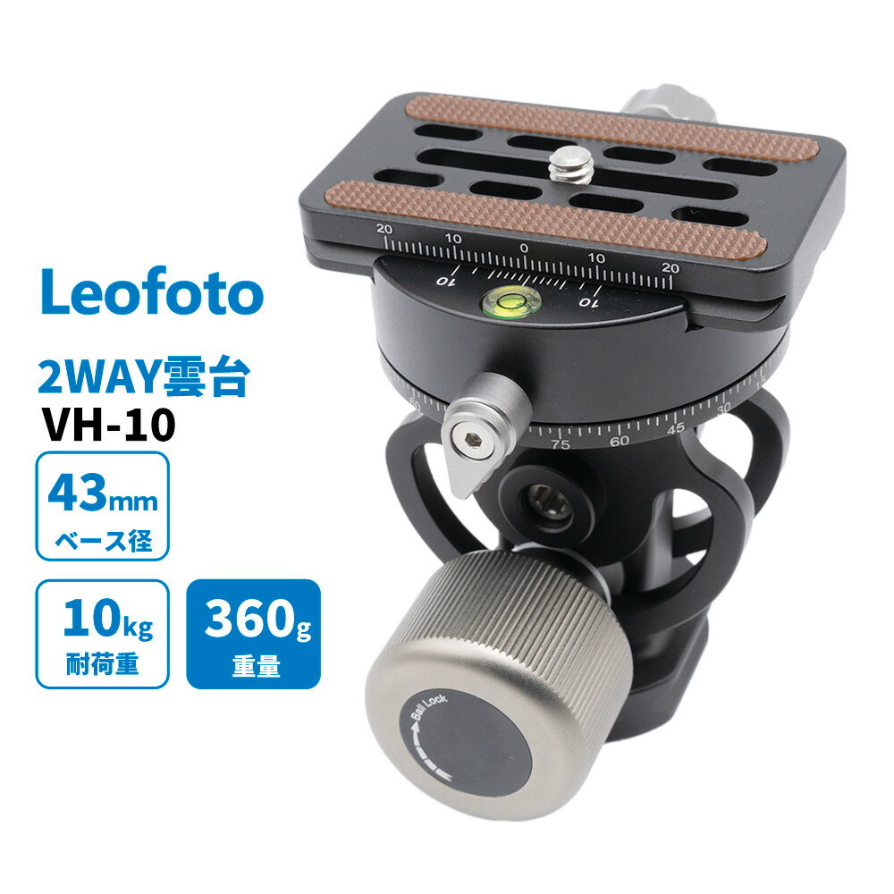 Leofoto (レオフォト) VH-10+QP-70 2WAY 雲台 一脚・三脚用 3/8,1/4インチ対応プレートQP-70N付属 アルカスイス【並行輸入品】