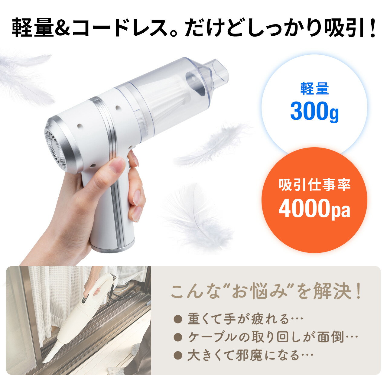 ハンディクリーナー コードレス クリーナー 掃除機 ワイヤレス 小型クリーナー 車...