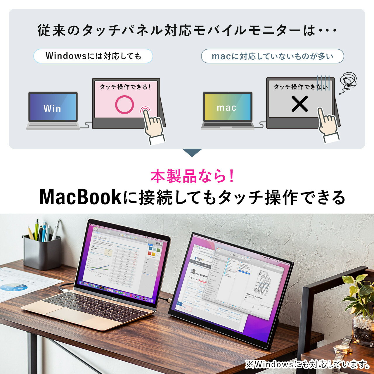 モバイルモニター タッチパネル 15.6インチ...の紹介画像2