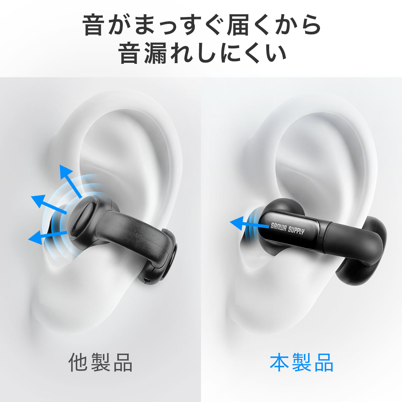 イヤーカフ イヤホン オープンイヤー ワイヤレスイヤホン イヤーカフ型 Bluetooth ...