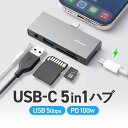 USB-C ハブ 5-in-1 PD100W 充電 SD microS...(2)