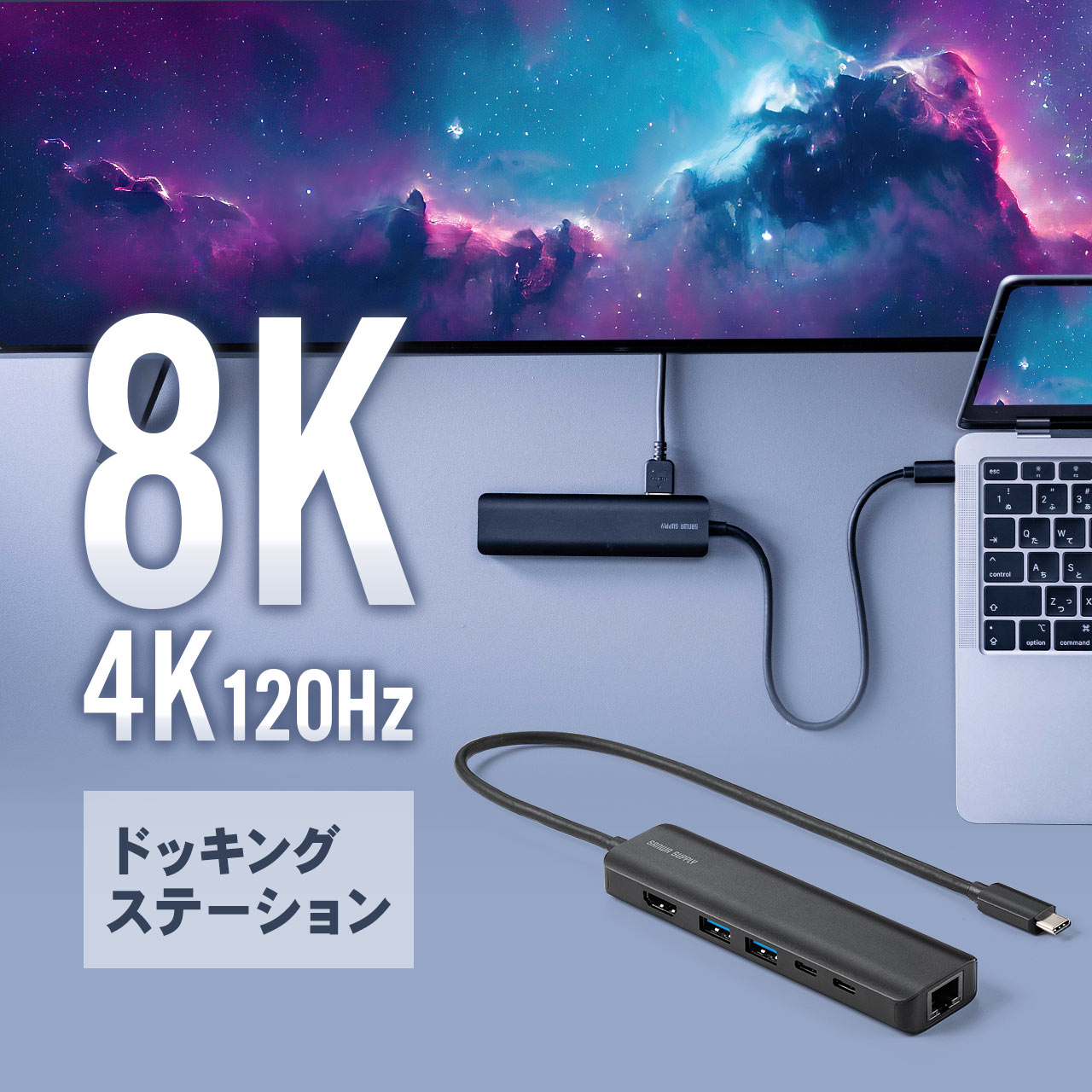 ドッキングステーション 8K Type-C USBハブ HDMI LAN 4K 120Hz PD10 ...