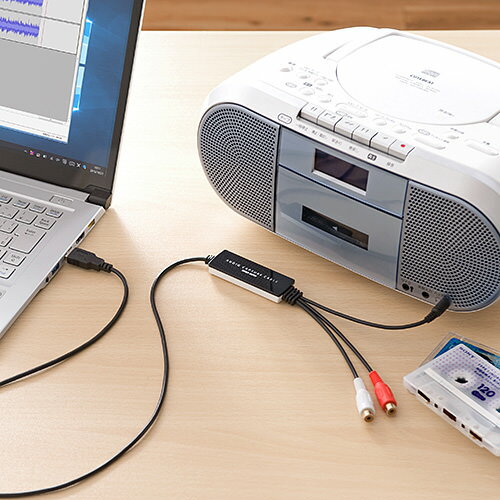 【楽天1位受賞】 オーディオキャプチャー USB ケーブル カセット MD レコード デジタル化 PC パソコン ..