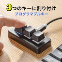 プログラマブルキーボード ミニ3キー 片手キーボード 左手デバイス ゲーミングキーボード メカニカル 青軸 割付 バックライト付き 有線接続 ブラック 日本語取扱説明書付き ちょい足し ショートカット