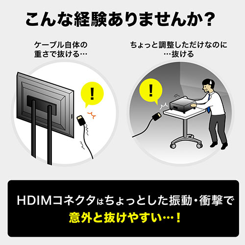 抜け止めHDMIケーブル（20m・4K/30Hz・3D対応・ラッチ内蔵・ブラック） 2