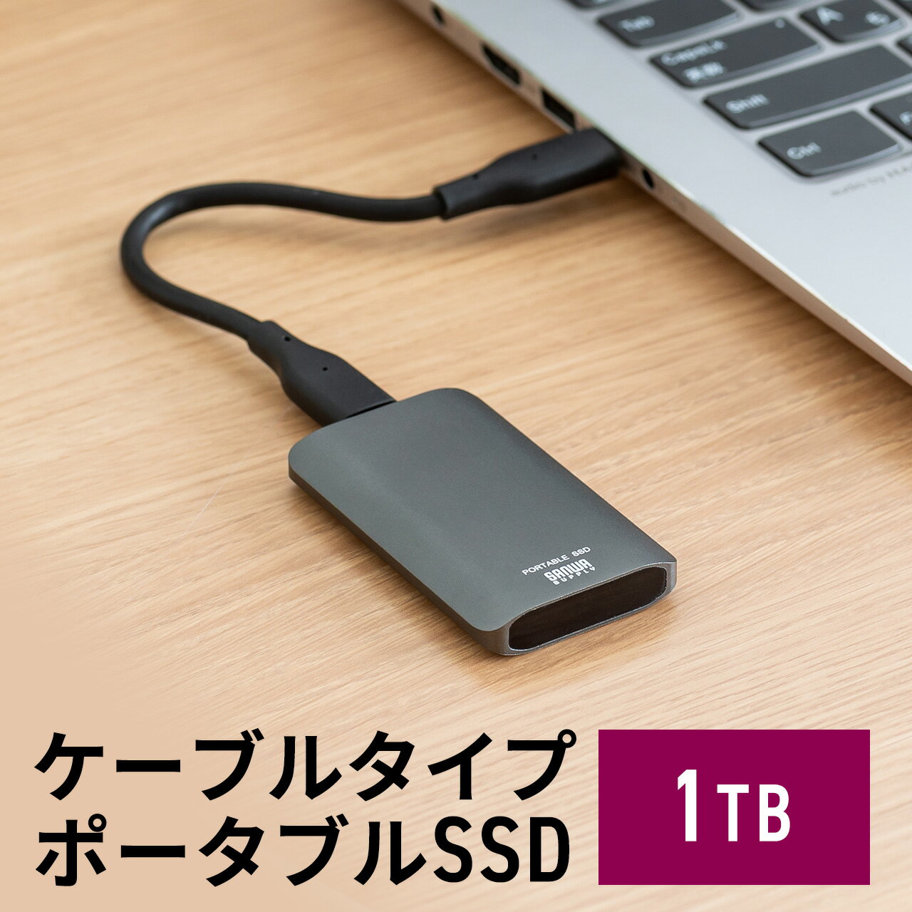 楽天サンワダイレクト楽天市場店ポータブルSSD 外付け USB3.2 Gen2 1TB 最大書込速度約540MB/s 小型 テレビ録画 PS5/PS4/Xbox Series X Type-A/Type-C 最大読込速度約540MB/s