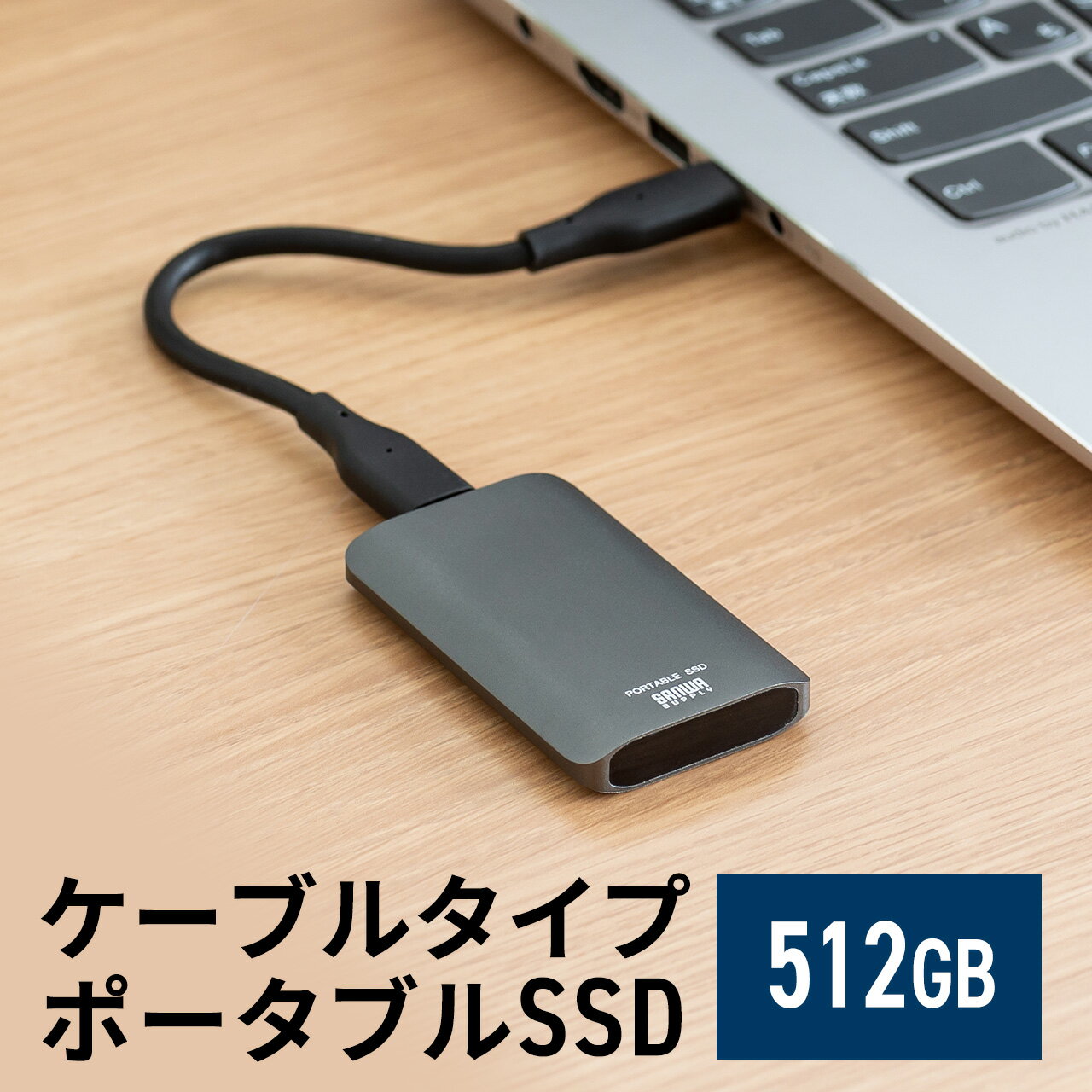 ポータブルSSD 外付け USB3.2 Gen2 512GB 最大書込速度約540MB/s 小型 テレビ録画 PS5/PS4/Xbox Series X Type-A/Typ…