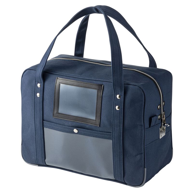 乐天商城 - メールバッグ ボストンバッグ 日本製 8号帆布 A4ファイル 防犯バッグ ネイビー BAG-MAIL3NV サンワサプライ