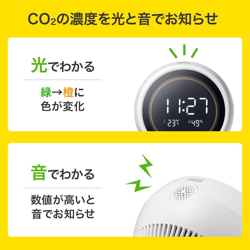 【PC-Webzineで紹介されました】CO2二酸化炭素測定器 ブルートゥース CHE-C3BT サンワサプライ 2