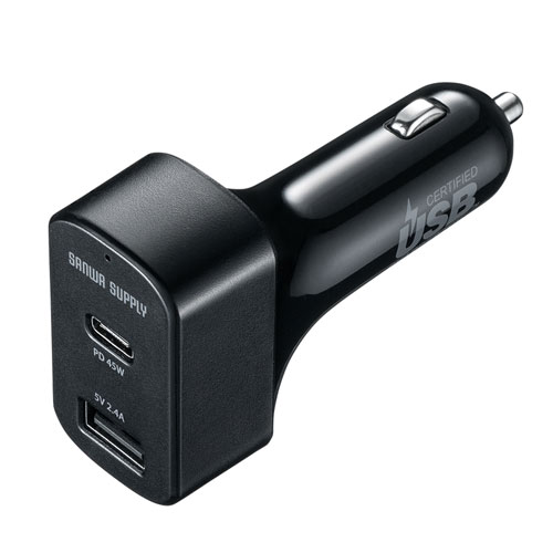 カーチャージャー USB PD45W USB Type-C 12W USB A 合計57W出力 12V/24V車対応