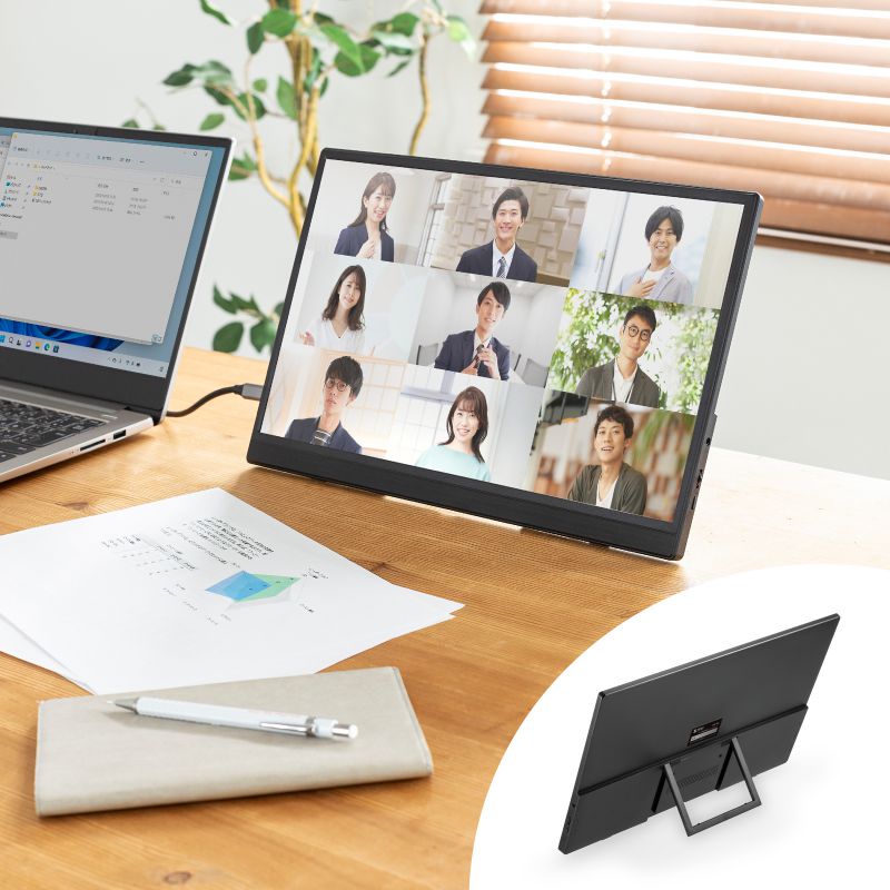 モバイルモニター 15.6 スタンド一体型 Type C接続対応 2K フルHD FHD モバイルディスプレイ IPS液晶パネル ケース付 - Image 3