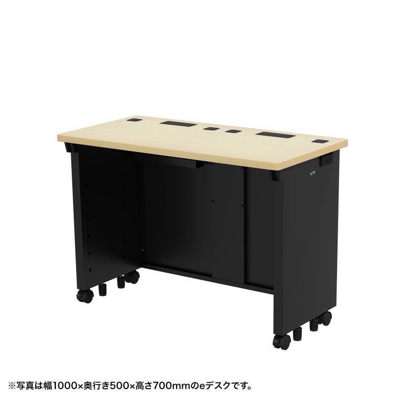 【火曜限定 クーポンで2100円OFF】eデスク 事務机 平机 セミオーダーデスク 特注 薄い木目＋ブラック 幅105cm 奥行50cm 高さ72cm【受注生産品】 ED-SK10550BKLM72 サンワサプライ