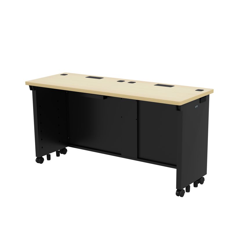 【火曜限定 クーポンで2100円OFF】eデスク 事務机 平机 セミオーダーデスク 特注 薄い木目＋ブラック 幅140cm 奥行50cm 高さ70cm【受注生産品】 ED-SK14050BKLM サンワサプライ