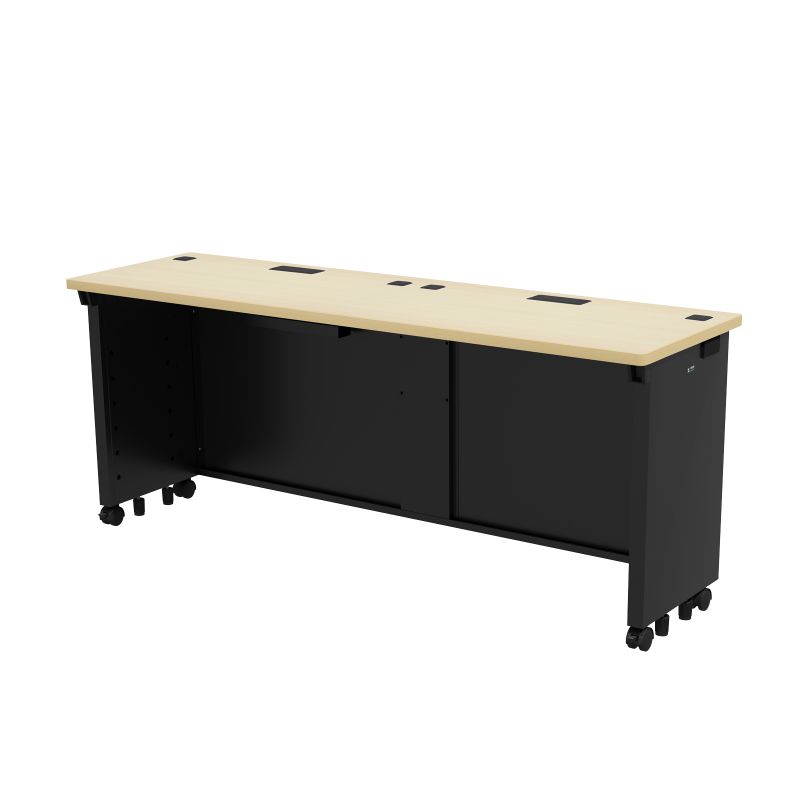 【火曜限定 クーポンで2100円OFF】eデスク 事務机 平机 セミオーダーデスク 特注 薄い木目＋ブラック 幅170cm 奥行50cm 高さ70cm【受注生産品】 ED-SK17050BKLM サンワサプライ