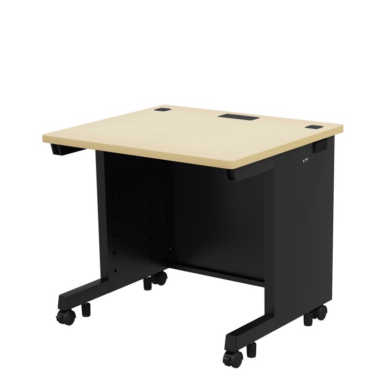 【火曜限定 クーポンで2100円OFF】eデスク 事務机 平机 セミオーダーデスク 特注 薄い木目＋ブラック 幅80cm 奥行70cm 高さ70cm【受注生産品】 ED-SK8070BKLM サンワサプライ